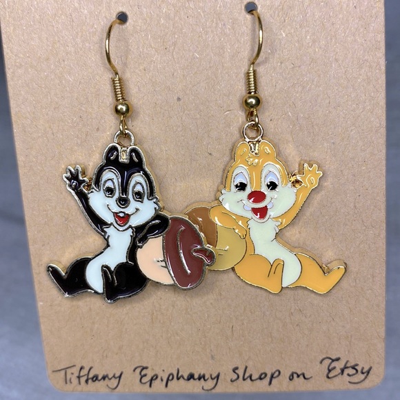 Tiffany Epiphany Jewelry - Disney Inspired Chip and Dale Earrings NWT